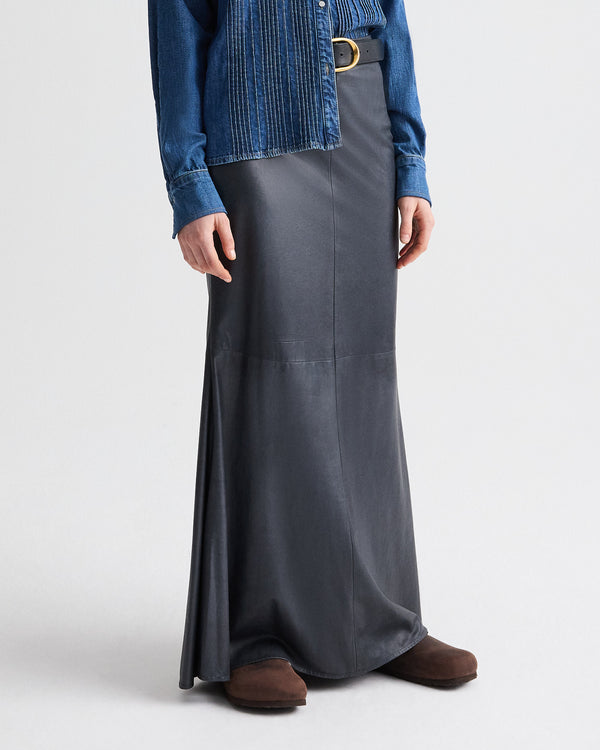 TWP Midnight At Last Skirt in Paper Leather view 3