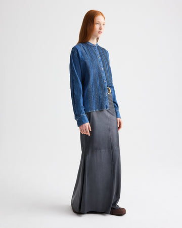 TWP Midnight At Last Skirt in Paper Leather view 4