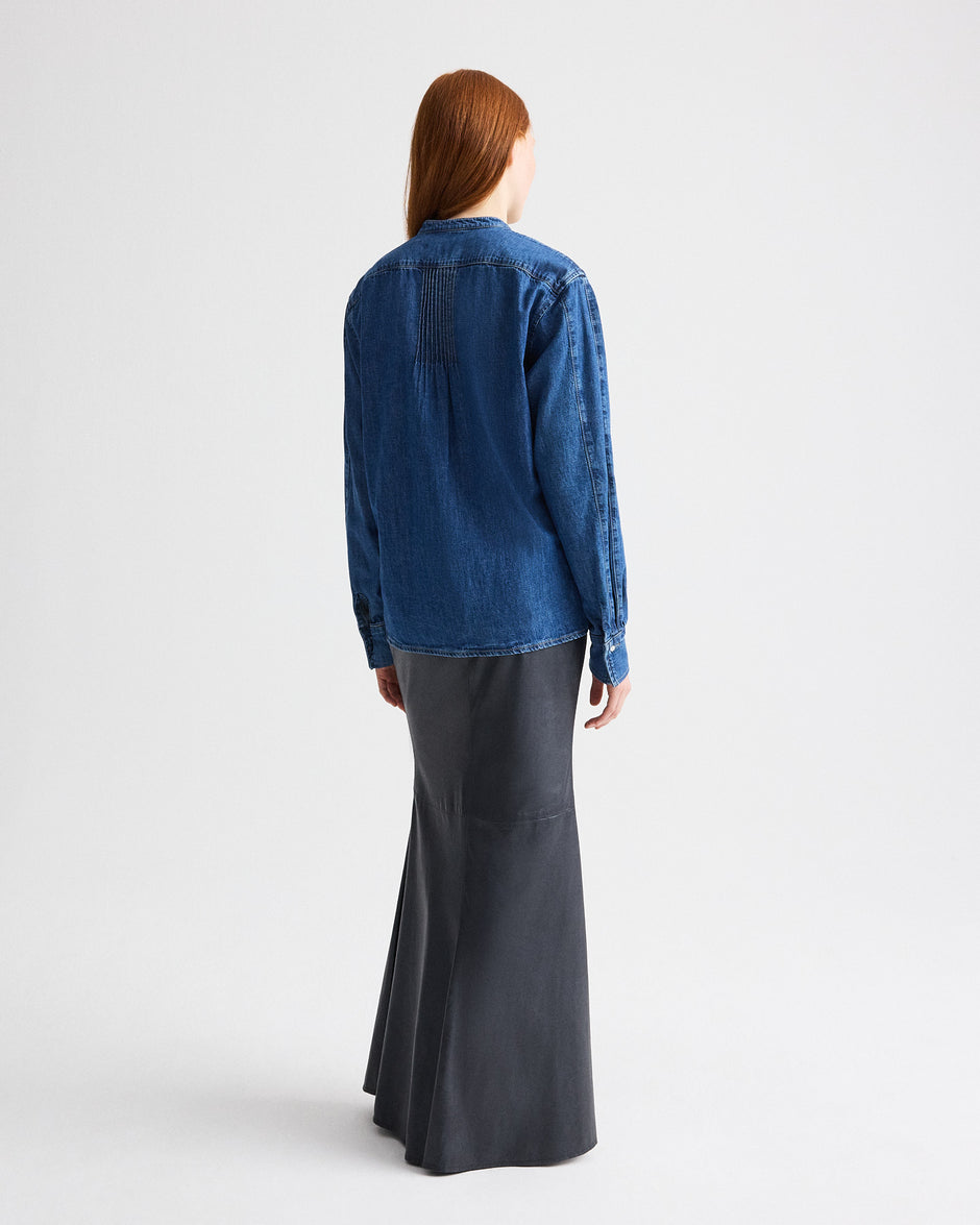 TWP Midnight At Last Skirt in Paper Leather view 5