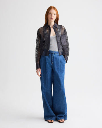 TWP Night sky Little Big Joe Shirt in Laser Cut Snake Leather view 3