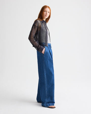 TWP Night sky Little Big Joe Shirt in Laser Cut Snake Leather view 4