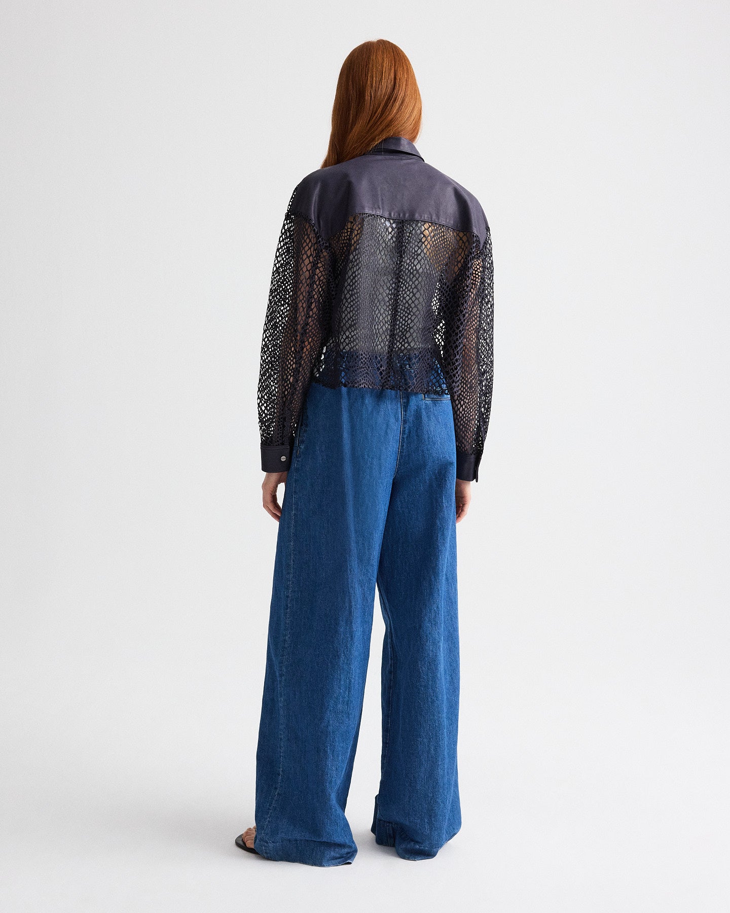 TWP Night sky Little Big Joe Shirt in Laser Cut Snake Leather view 5