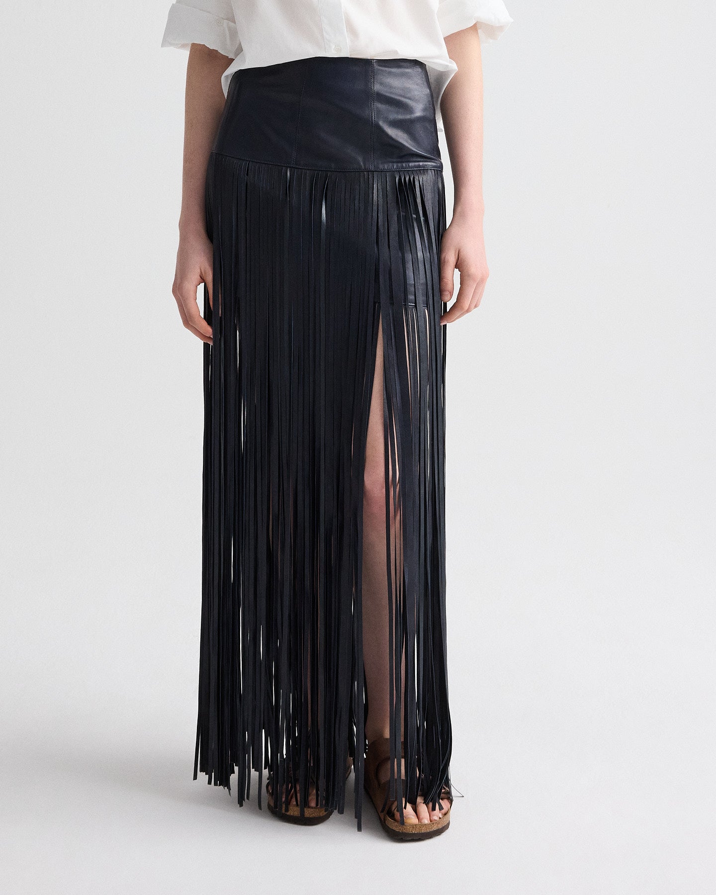 TWP Midnight Tangled Up + Blue Skirt in Leather view 1