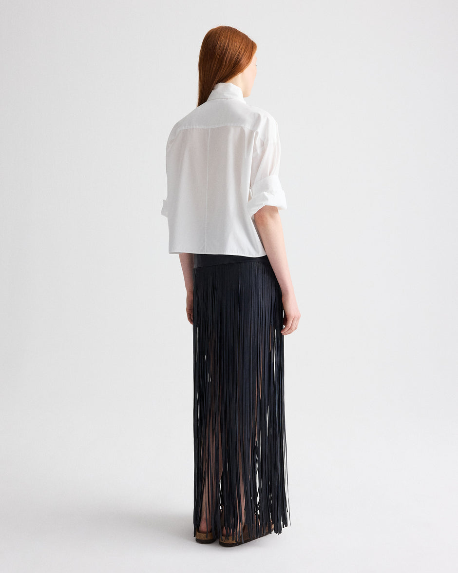 TWP Midnight Tangled Up + Blue Skirt in Leather view 5