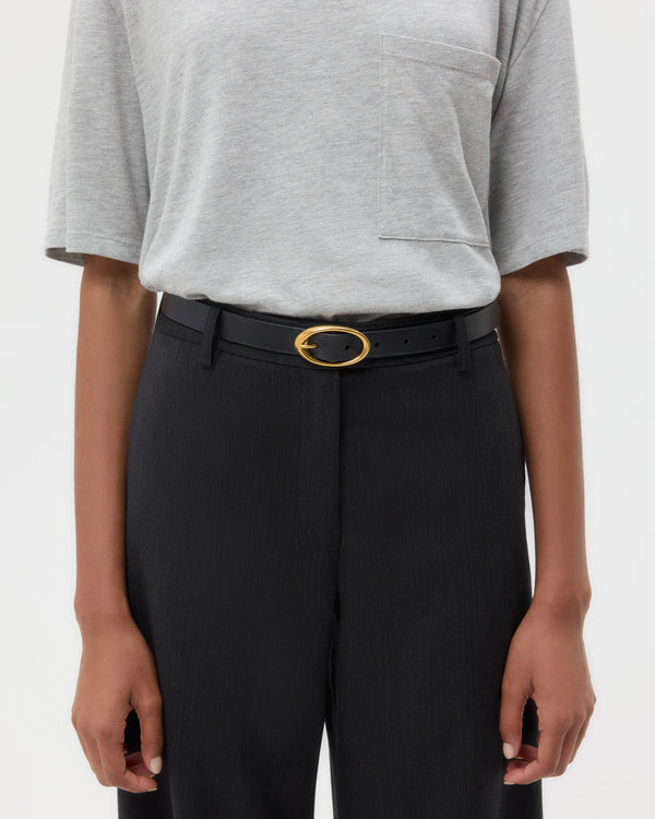 TWP Midnight Narrow Belt in Leather view 3
