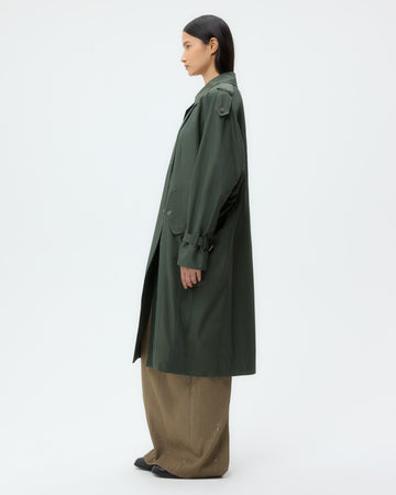 TWP Beetle Long Bogie Coat in Waterproof Canvas view 4