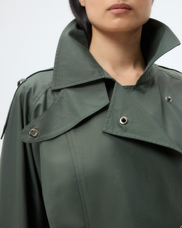 TWP Beetle Long Bogie Coat in Waterproof Canvas view 2