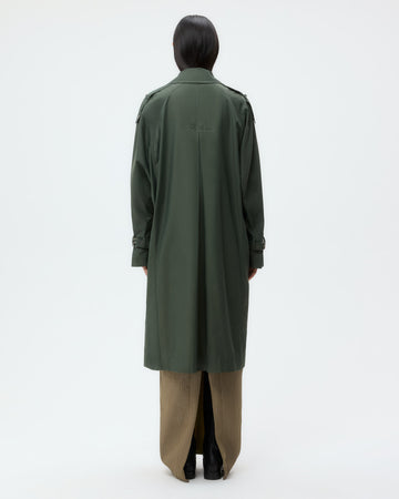 TWP Beetle Long Bogie Coat in Waterproof Canvas view 5
