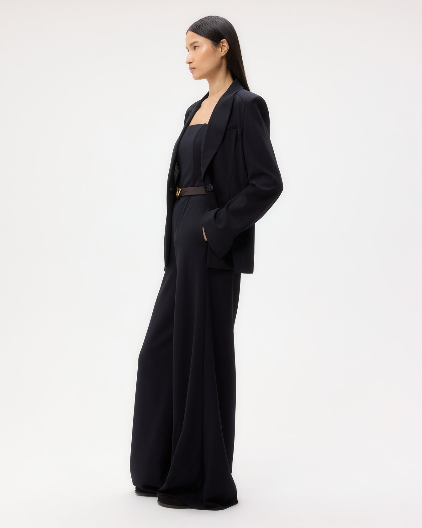 TWP Midnight Boy Blazer in Drapey Wool Crepe view 4