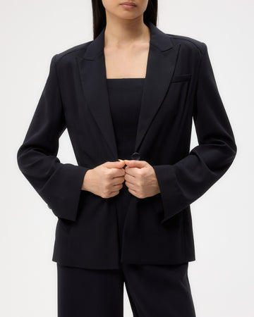 TWP Midnight Boy Blazer in Drapey Wool Crepe view 2