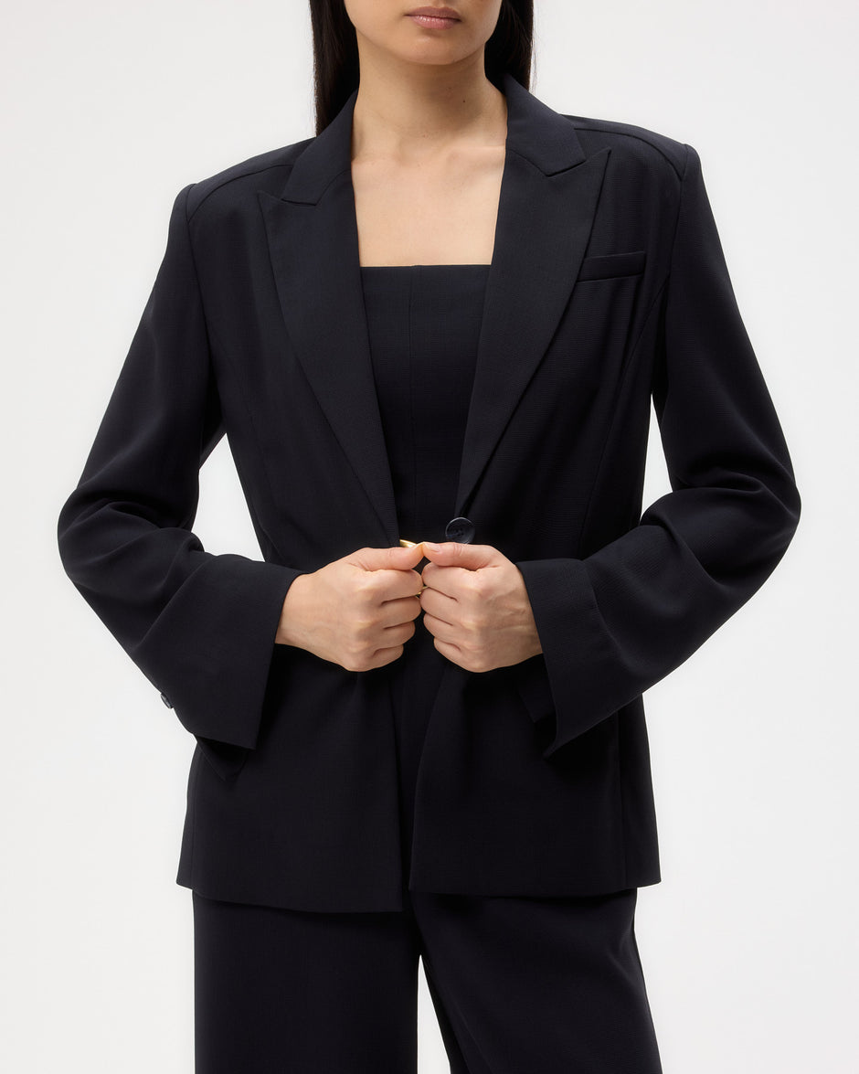 TWP Midnight Boy Blazer in Drapey Wool Crepe view 2