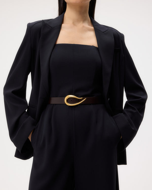 TWP Midnight Boy Blazer in Drapey Wool Crepe view 1
