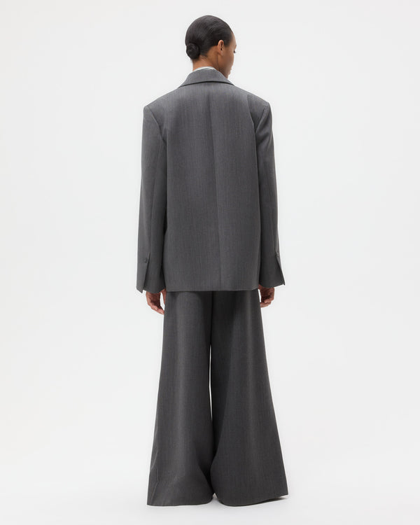 TWP Medium heather grey Jillian Blazer in Structured Wool Suiting view 5