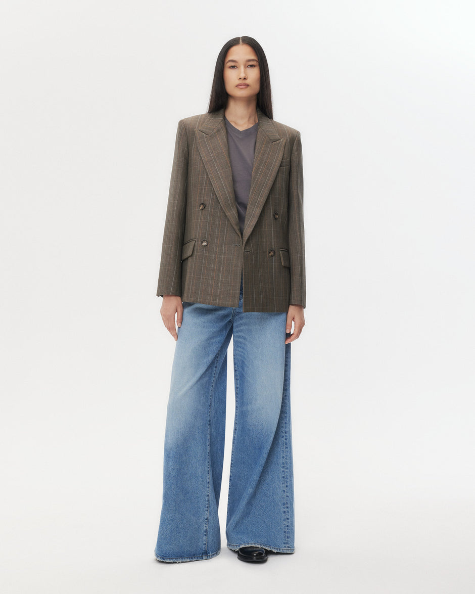 TWP Medium heather grey multi Harper Blazer in Stretch Wool view 1