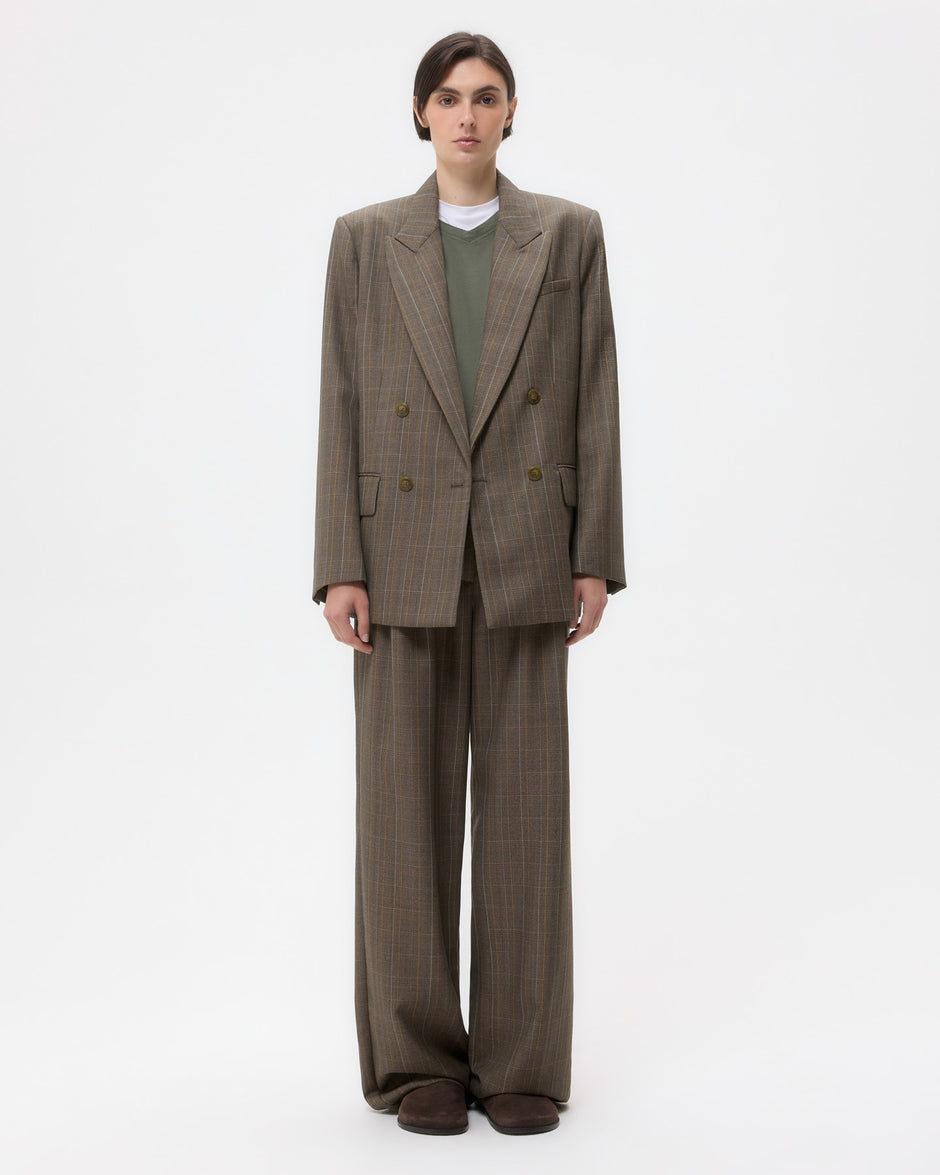 TWP Medium heather grey multi Harper Blazer in Stretch Wool view 1