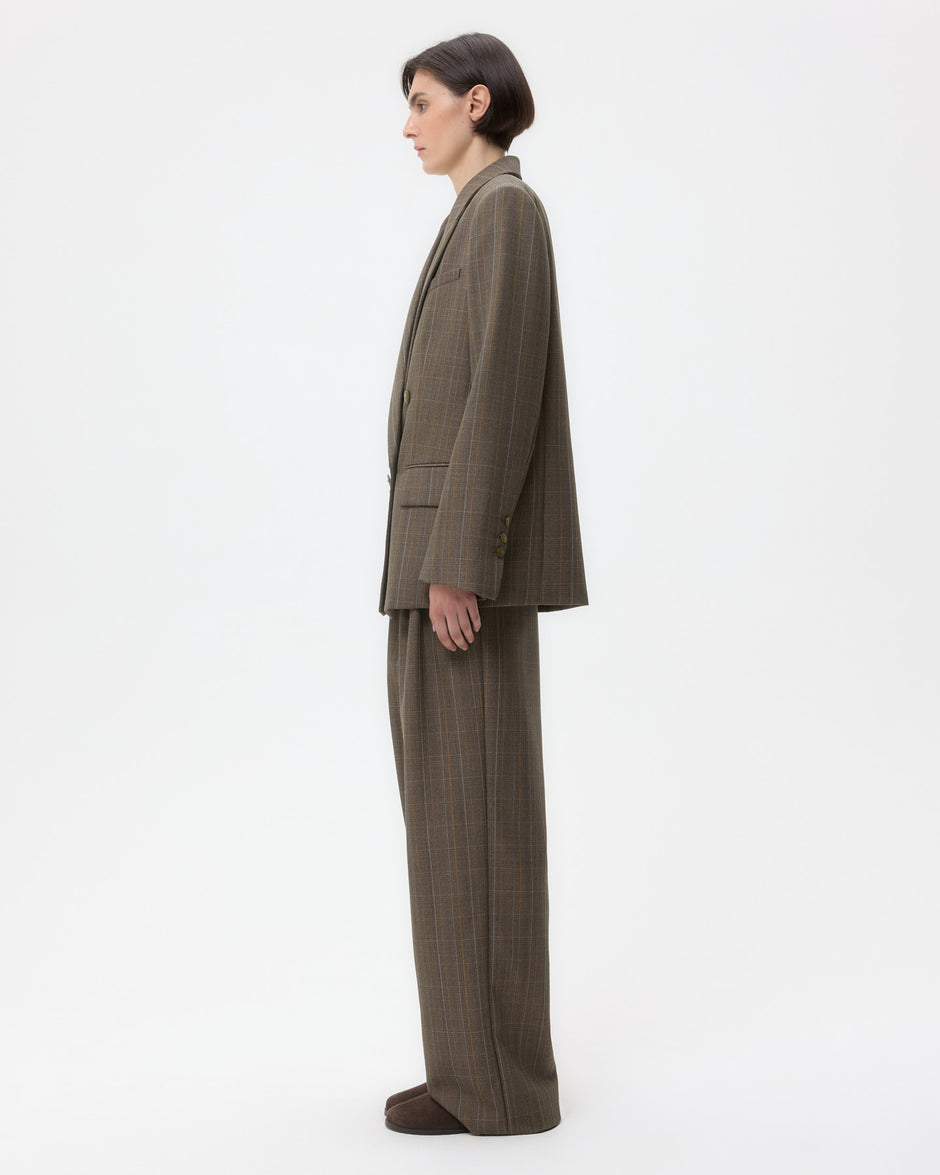 TWP Medium heather grey multi Harper Blazer in Stretch Wool view 3