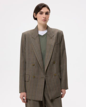 TWP Medium heather grey multi Harper Blazer in Stretch Wool view 4