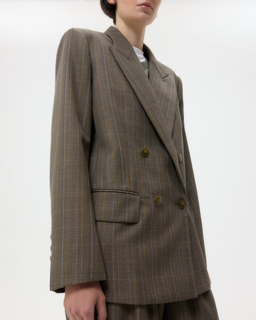 TWP Medium heather grey multi Harper Blazer in Stretch Wool view 5