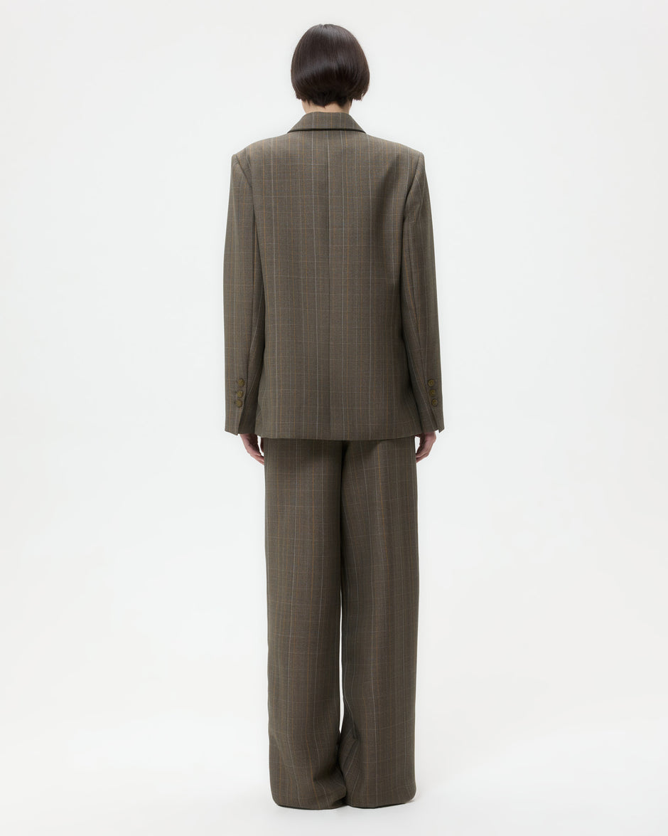 TWP Medium heather grey multi Harper Blazer in Stretch Wool view 6