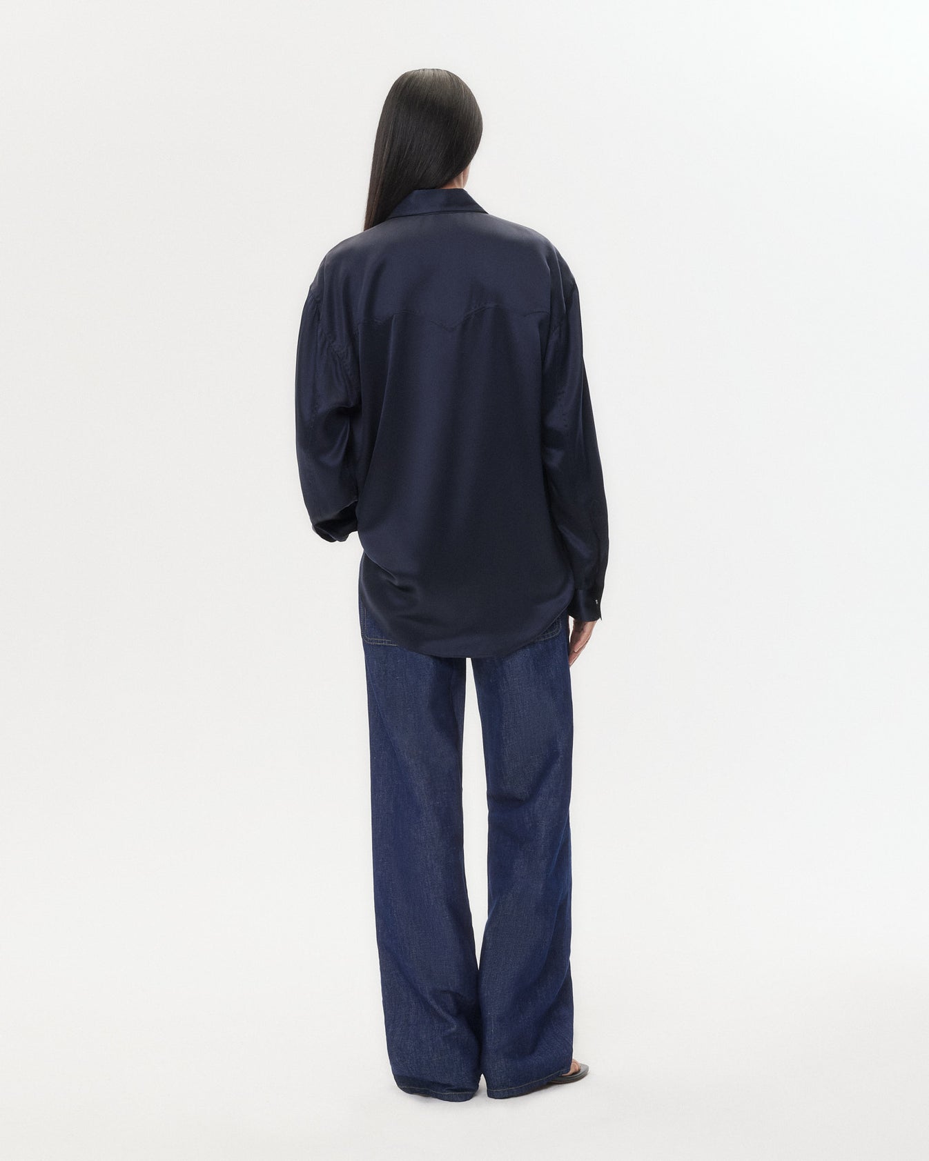 TWP Indigo resin Easy Boy Pant in Linen Cotton Denim view 5