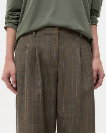 TWP Medium heather grey multi Sulli Pant in Stretch Wool view 5