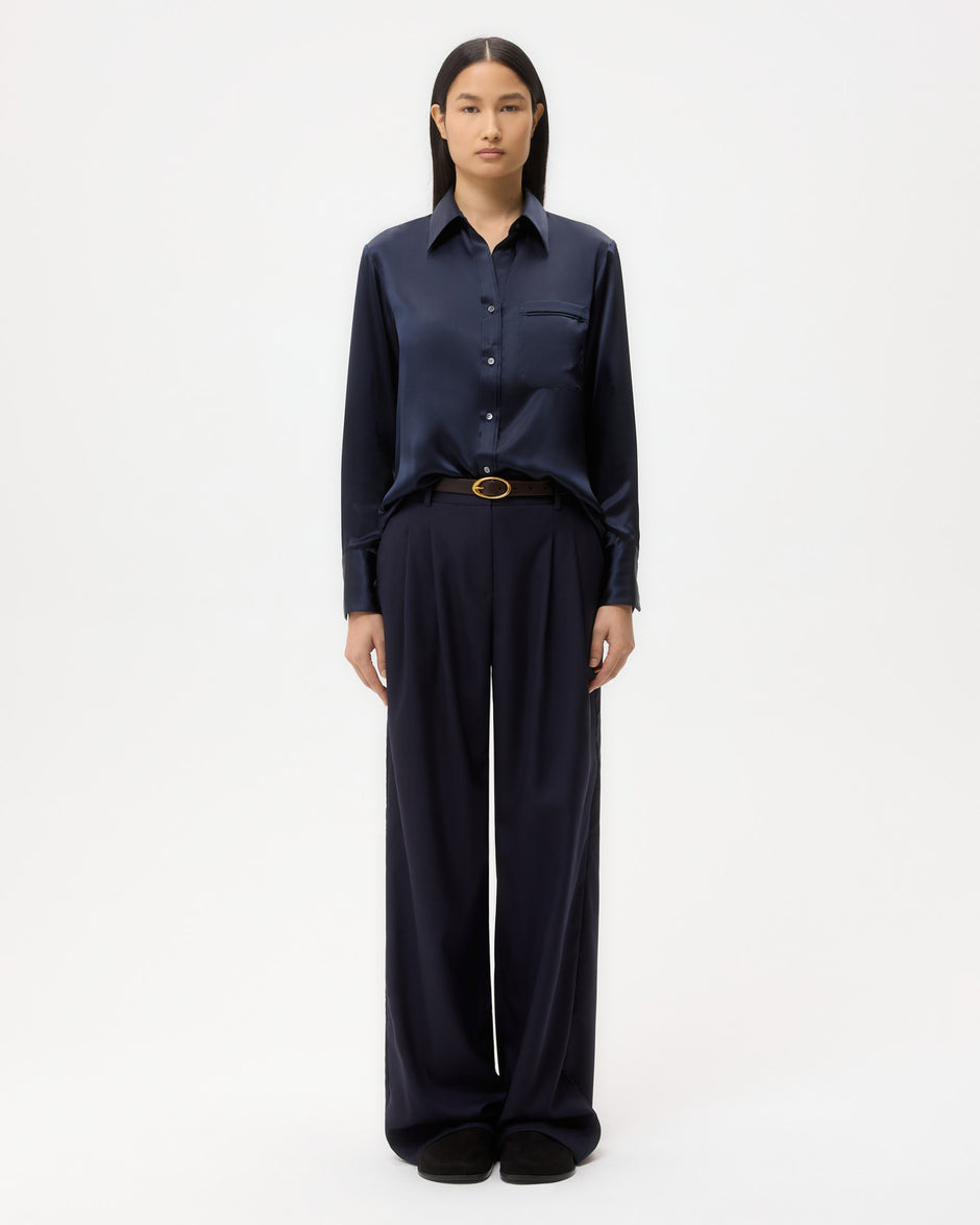 TWP Midnight Sulli Pant in Micro Herringbone Suiting view 6