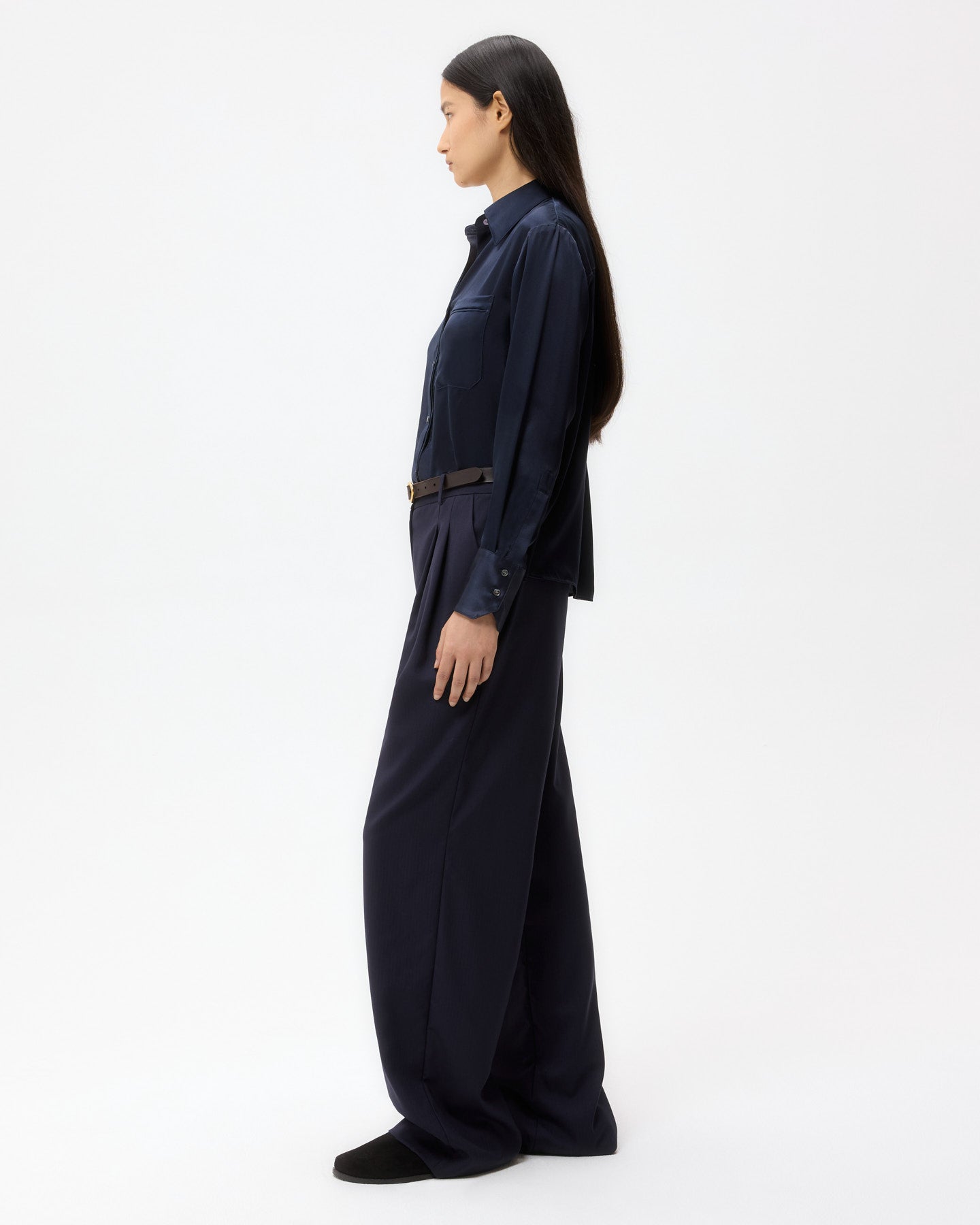 TWP Midnight Sulli Pant in Micro Herringbone Suiting view 4