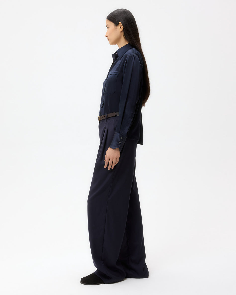 TWP Midnight Sulli Pant in Micro Herringbone Suiting view 4