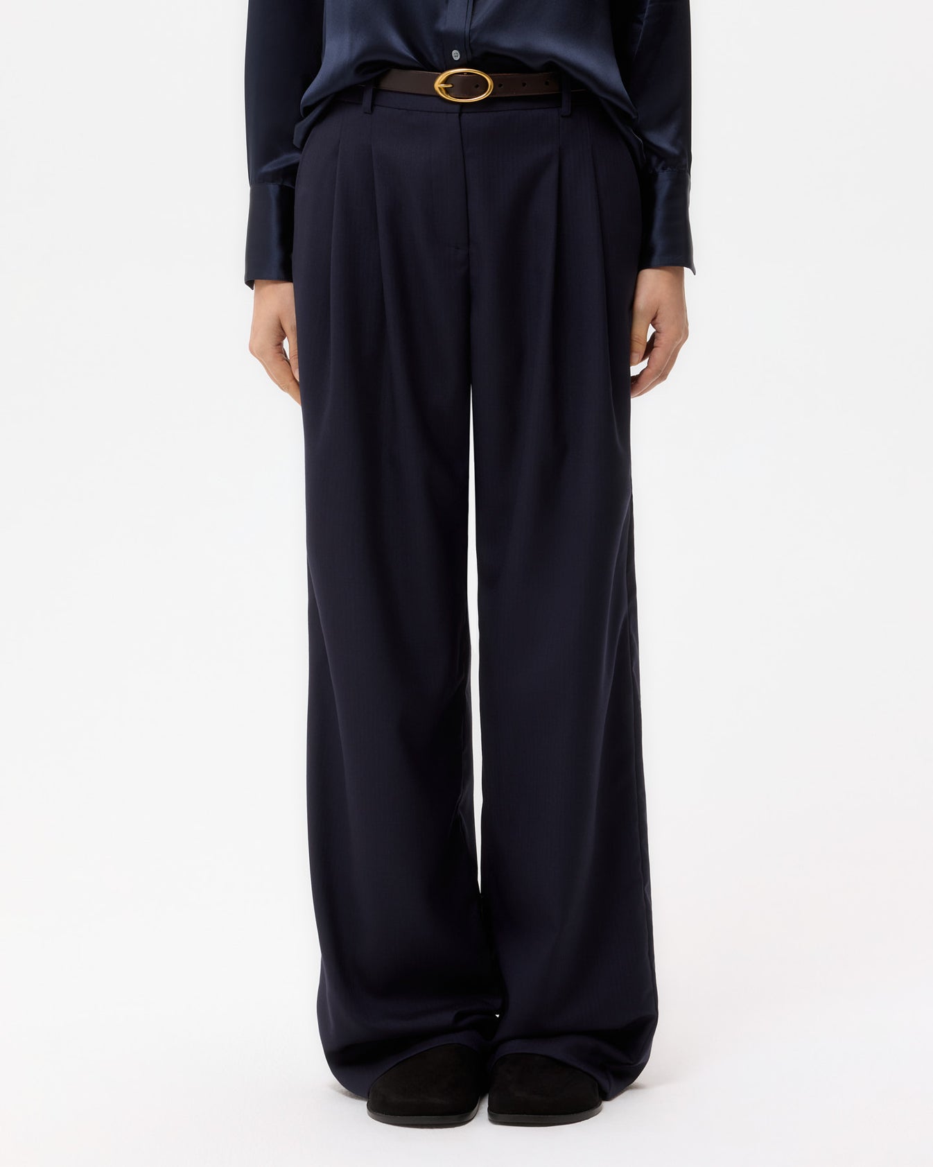 TWP Midnight Sulli Pant in Micro Herringbone Suiting view 2