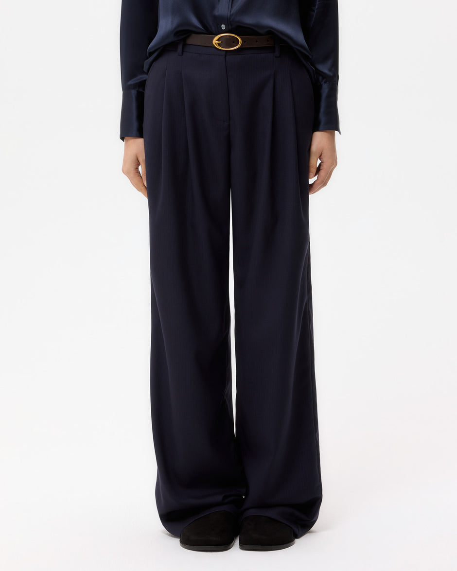 TWP Midnight Sulli Pant in Micro Herringbone Suiting view 2