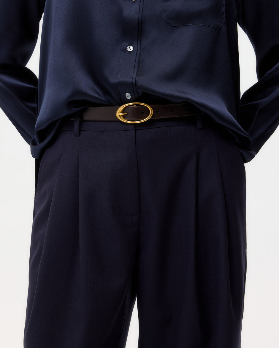 TWP Midnight Sulli Pant in Micro Herringbone Suiting view 3