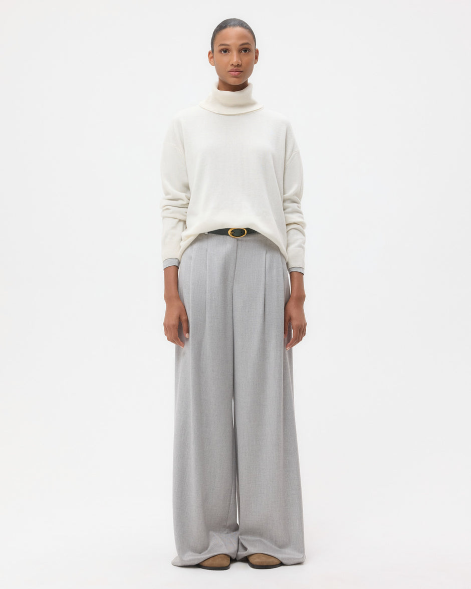 TWP Light heather grey Avery Pant in Viscose Wool Suiting view 1