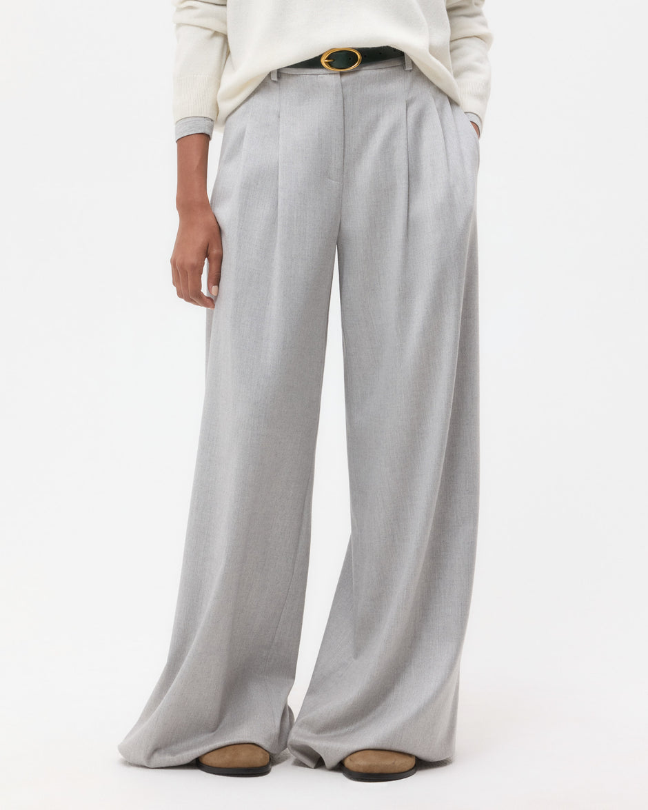 TWP Light heather grey Avery Pant in Viscose Wool Suiting view 2
