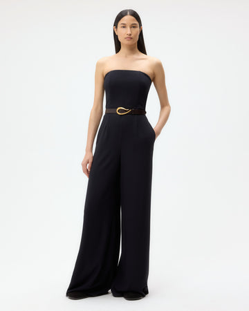 TWP Midnight Jade Jumpsuit in Drapey Wool Crepe view 2