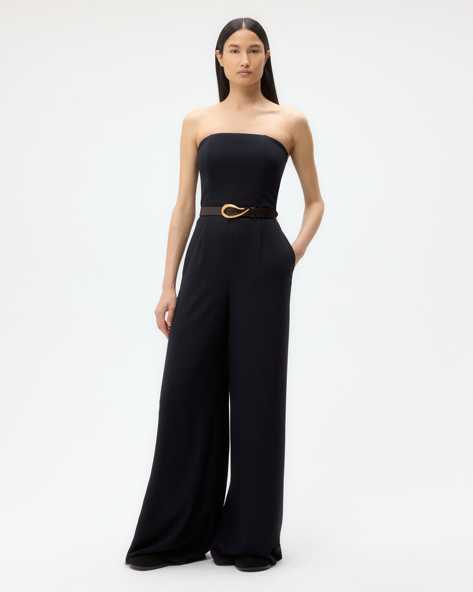 TWP Midnight Jade Jumpsuit in Drapey Wool Crepe view 2