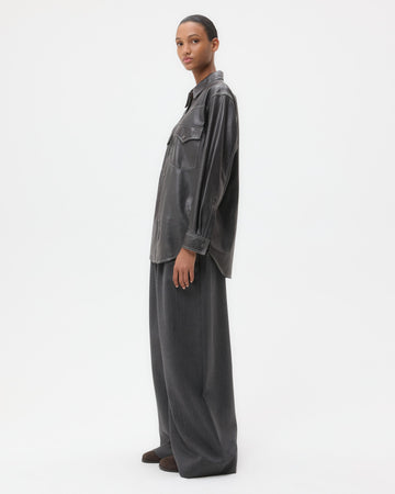 TWP Urban chic Dutton Shirt in Paper Leather view 5