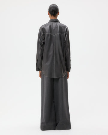 TWP Urban chic Dutton Shirt in Paper Leather view 6