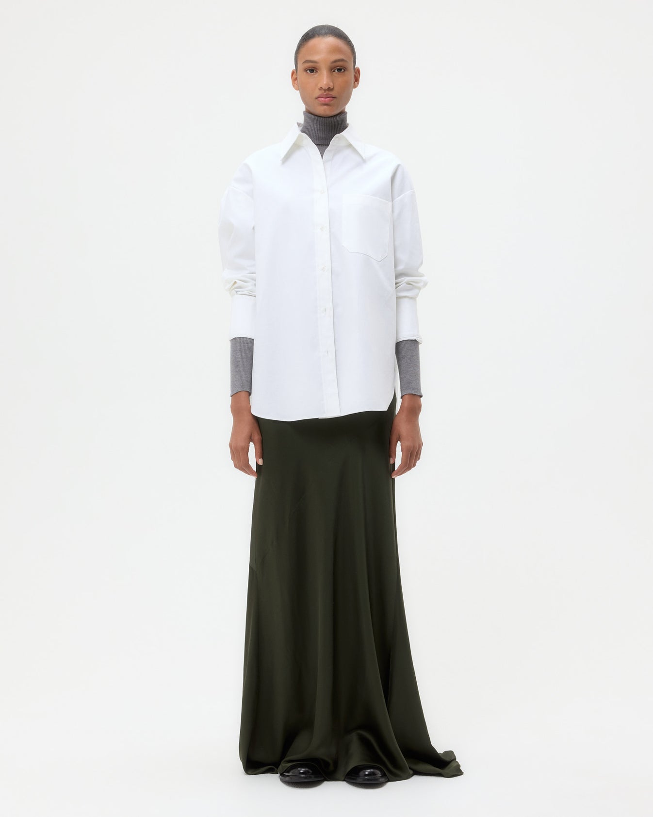 TWP White Big Joe Shirt in Super Compact Poplin view 1
