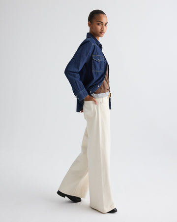 TWP Dark stone Cowboy Take Me Away Shirt in Denim Shirting view 5