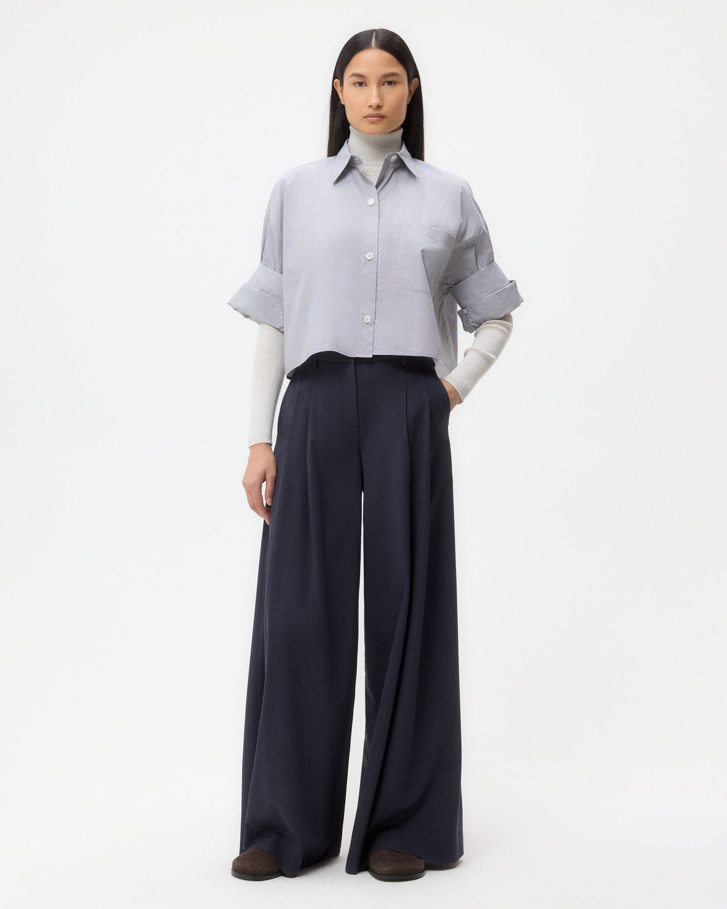 TWP White/black Next Ex Shirt in Micro Windowpane Check Cotton view 3