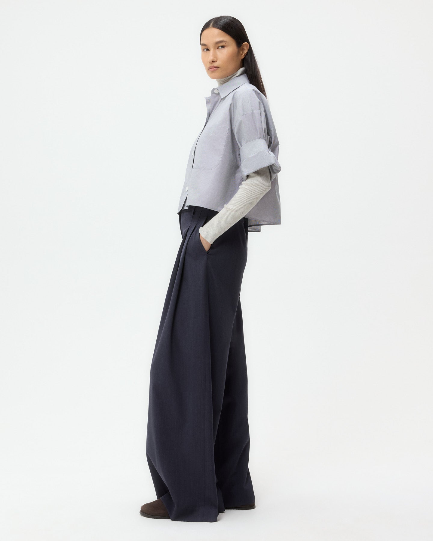 TWP White/black Next Ex Shirt in Micro Windowpane Check Cotton view 4