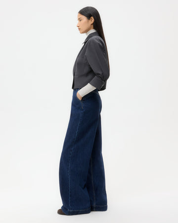 TWP Charcoal Next Chapter Shirt in Micro Herringbone Suiting view 4
