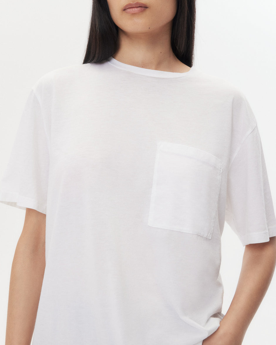 TWP White Big Boy Tee in Supima Cotton view 2
