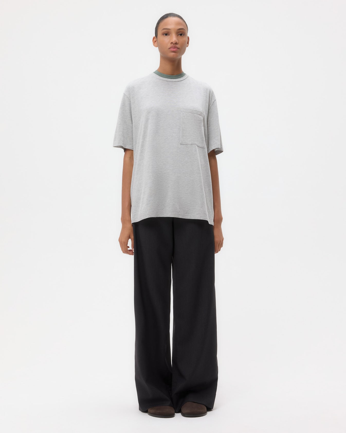 TWP Light heather grey Big Boy Tee in Heathered Modal view 6