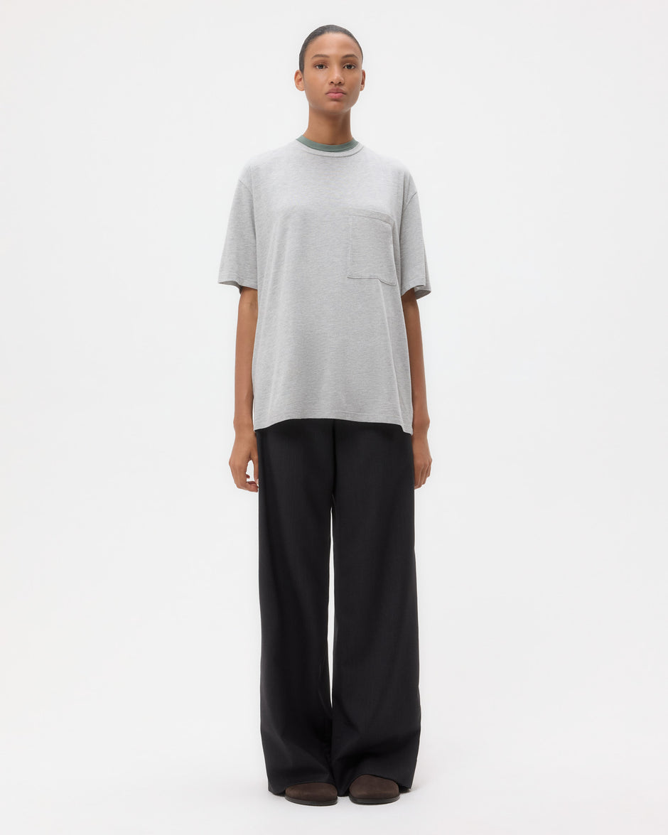 TWP Light heather grey Big Boy Tee in Heathered Modal view 6