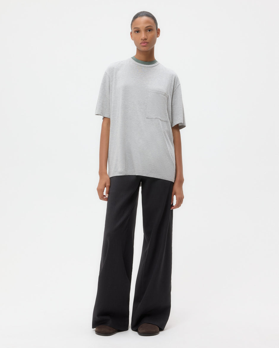 TWP Light heather grey Big Boy Tee in Heathered Modal view 1