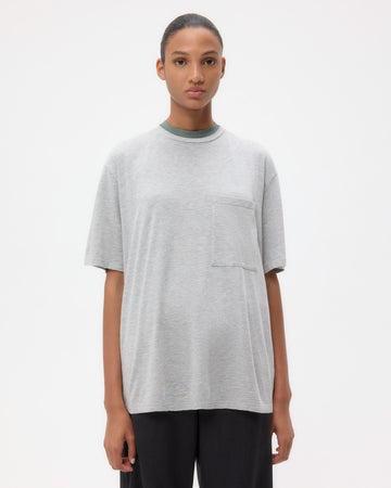 TWP Light heather grey Big Boy Tee in Heathered Modal view 3