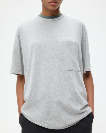 TWP Light heather grey Big Boy Tee in Heathered Modal view 4