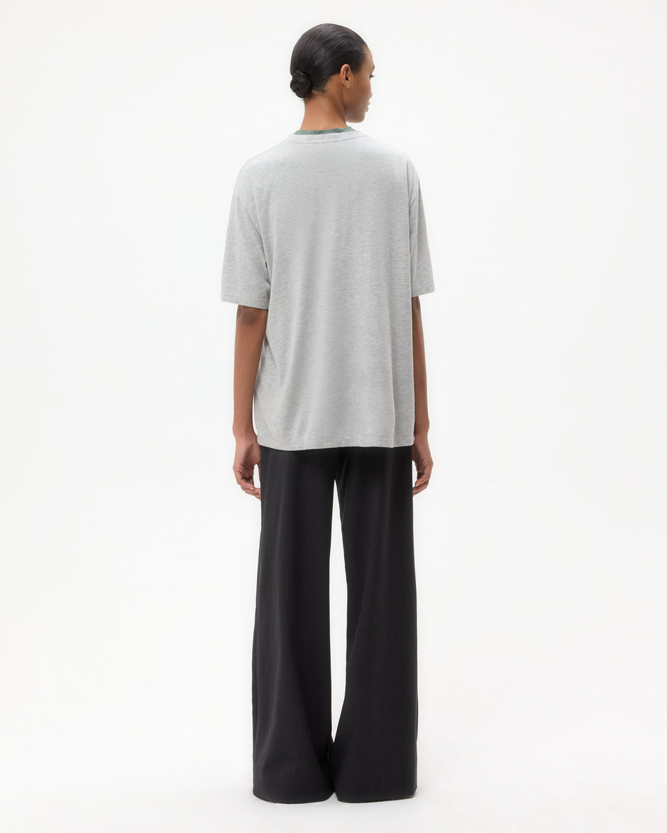 TWP Light heather grey Big Boy Tee in Heathered Modal view 5