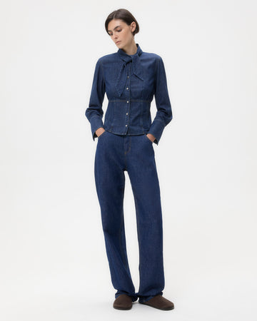 TWP Dark stone Fifi&#39;s Shirt in Denim view 3